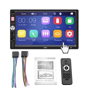 

Car Radio HD 7" Touch Screen Stereo USB Bluetooth 12V 2 Din FM ISO Power Aux Input Auto MP5 Player SD USB