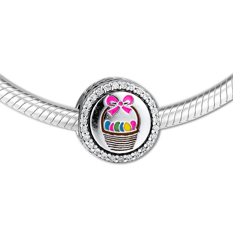 Happy-Birthday-Cupcake-Icon-Charm-Fits-European-Silver-Bracelets-Woman-DIY-925-Silver-Beads-For-Jewelry