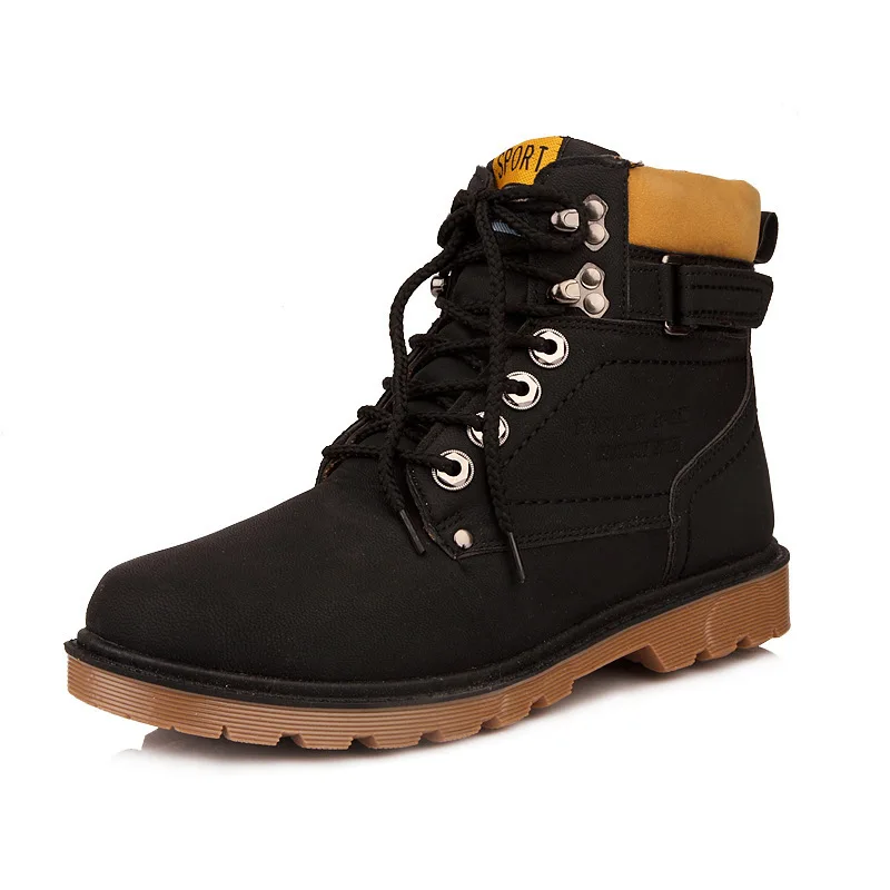 

2018 Autumn And Winter New Style Men's Boot Korean-style Trend Men's Leather Boot Cotton Boots Retro Men's Martin Boots Cotton-p