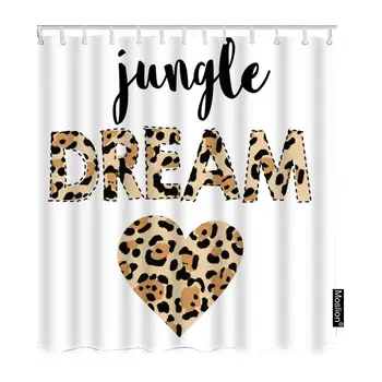 

Shower Curtain HeartInch Jungle Dream Word Leopard Print Fashion Wild FunnyShowerCurtain for Bathroom Decoration Polyester