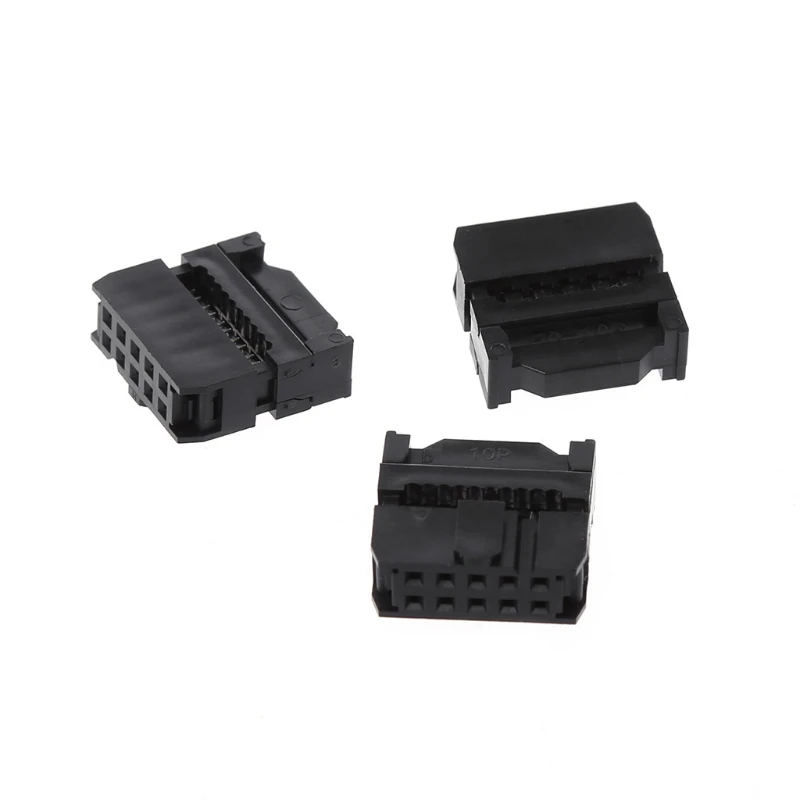 

10 Pcs FC-10P 2x5Pin Dual Row Pitch 2.54mm IDC Socket Connector Female Header