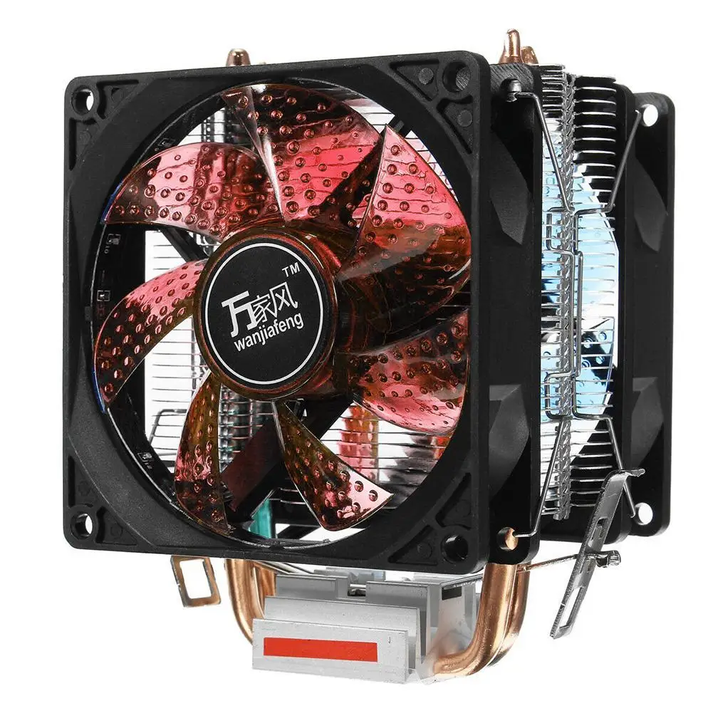 Процессорный кулер вентилятор с цветовой моделью Rgb Dual-башенный радиатор 9 см вентилятор охлаждения радиатора для Intel 775/1150/1151/1155/1156/1366 для Amd