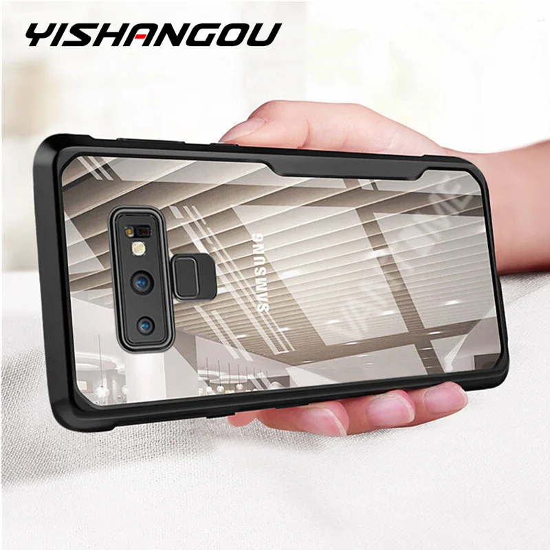 

YISHANGOU Soft Silicon Bumper Case For Samsung Galaxy S10e Note 10 8 9 S9 S8 Plus A6 A7 A8 2018 Clear Hard Plastic Back Cover