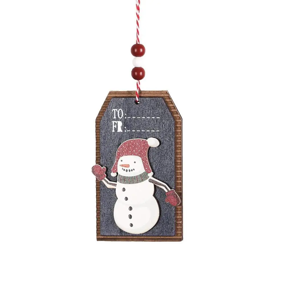 1 шт., деревянная новогодняя елка с изображением Санта-Клауса, лося, подвески, подвесные украшения на Рождество, Год, товары для декора, вечерние украшения для дома, 62724 - Color: 2PD-62722-2