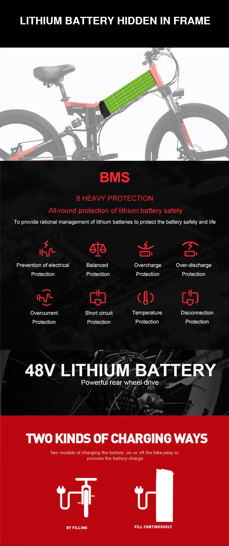 Cheap 26 inch electric mountain bike 48v lithium battery 400w motor drive electric bicycle TEKTRO brake assist range 70km 13