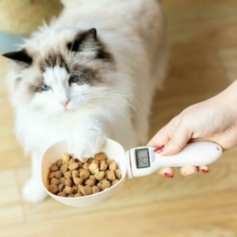 Portable Cat Dog Feeders Pet Food Measuring Spoon Home Kitchen Weighing Scale Cup Feeding Bowl Products Supplies | Дом и сад