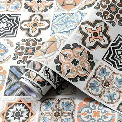 Vinyl Self-Adhesive Decor Wallpaper Peel and Stick Colorful Floor Stickers Bathroom Kitchen Waterproof Removable Tile Stickers