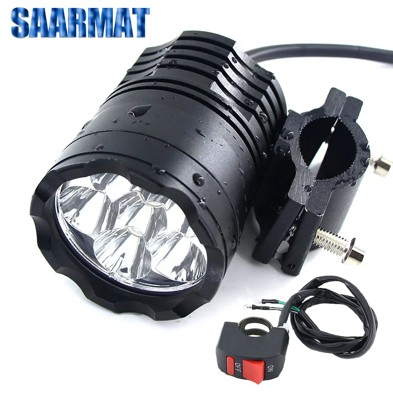 1 pcs motorcycle headlight 6 chips 6000LM 30W spotlight, suitable for
