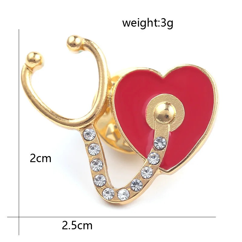 Elegant Heart-Shaped Medical Brooch Pin - Perfect