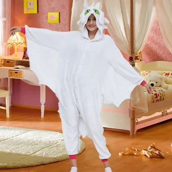 

Toothless Anime Kigurumi Women Winter Flannel Animal Onesie Cute Cosplay Sleepwear Jumpsuit Pajamas