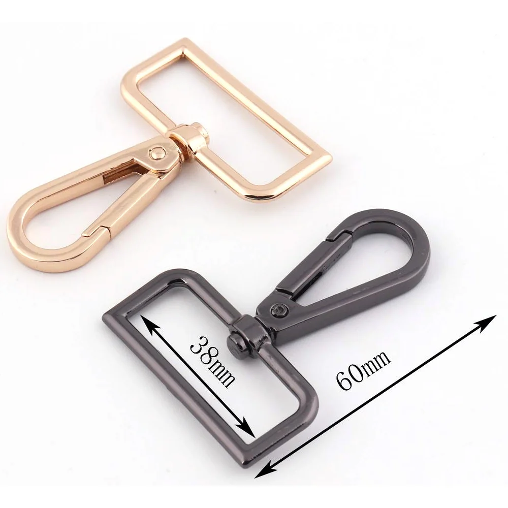 5pcs 38mm Swivel Clasp Swivel Hook Metal Swivel Lobster Claw Clasp Push Gate Snap Hook Purse Hardware