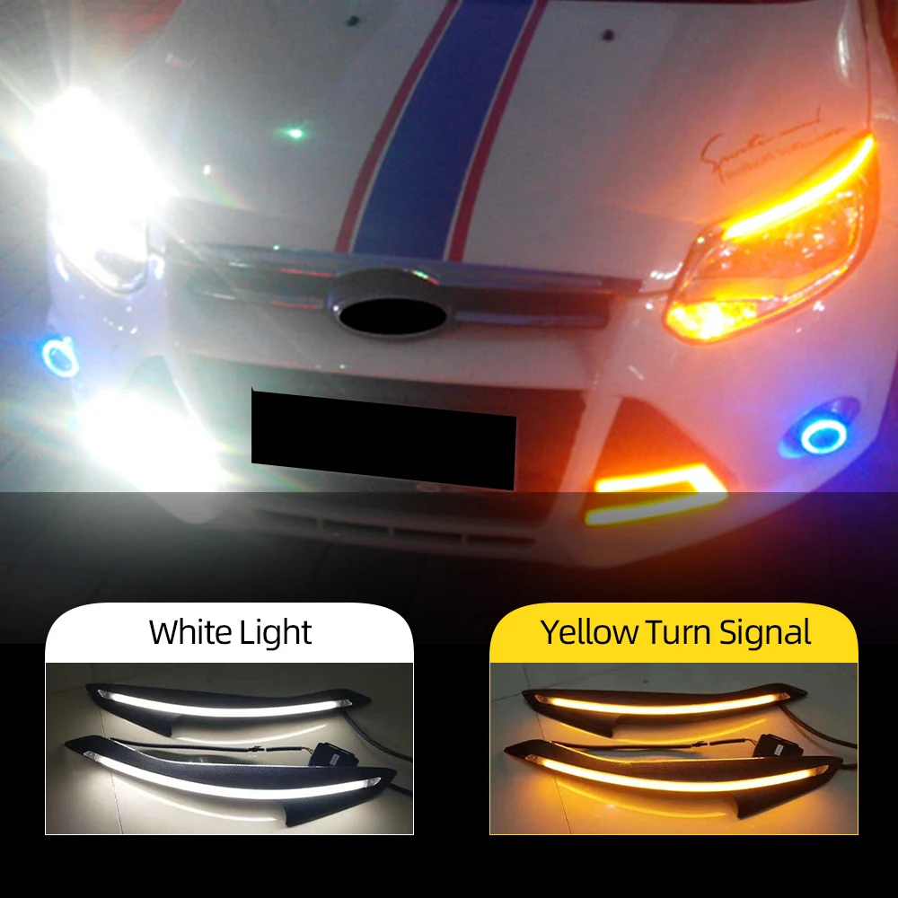 CSGJMY 2 шт. для Ford Focus 3 MK3 2012 2013 2014 2015 автомобилей головной светильник бровей