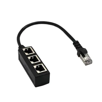 

Splitter Ethernet RJ45 Cable Adapter 1 Male To 3 Female Port LAN Network Connector Wire Ethernet RJ45 Cable Adapter