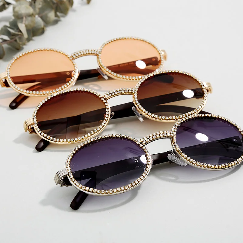 JASPEER круглые солнцезащитные очки со стразами мужские и женские роскошные брендовые дизайнерские пластиковая титановая оправа фиолетовые красные светоотражающие очки