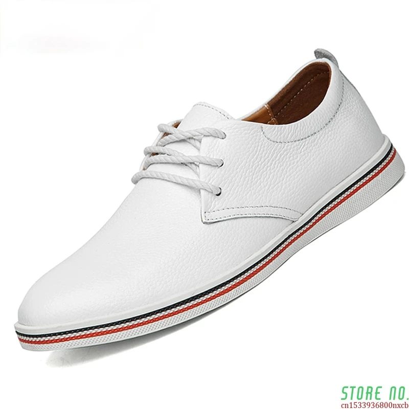 Zapatos informales de auténtica para hombre, zapatillas cómodas, suaves, de corte bajo, tallas grandes 47|Zapatos náuticos| - AliExpress