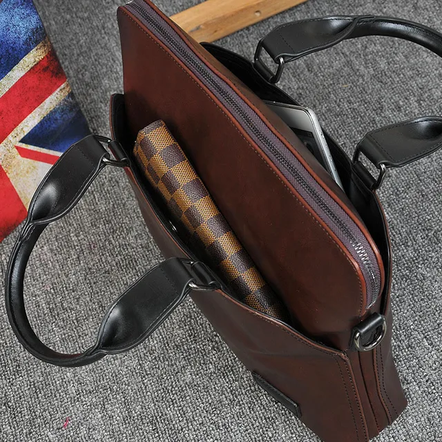 Top Quality Luxury Fashion Vintage Briefcase For Men Formal Business Laptop  Bag Designer Handbags 2020 Dropshipping Bags