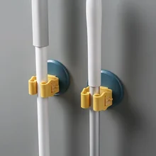 

Wall Mounted Mop Holder Bathroom Accessories Multifunctional Punch-Free Self Adhesive Broom Holder Hook Kitchen Storage Supplies
