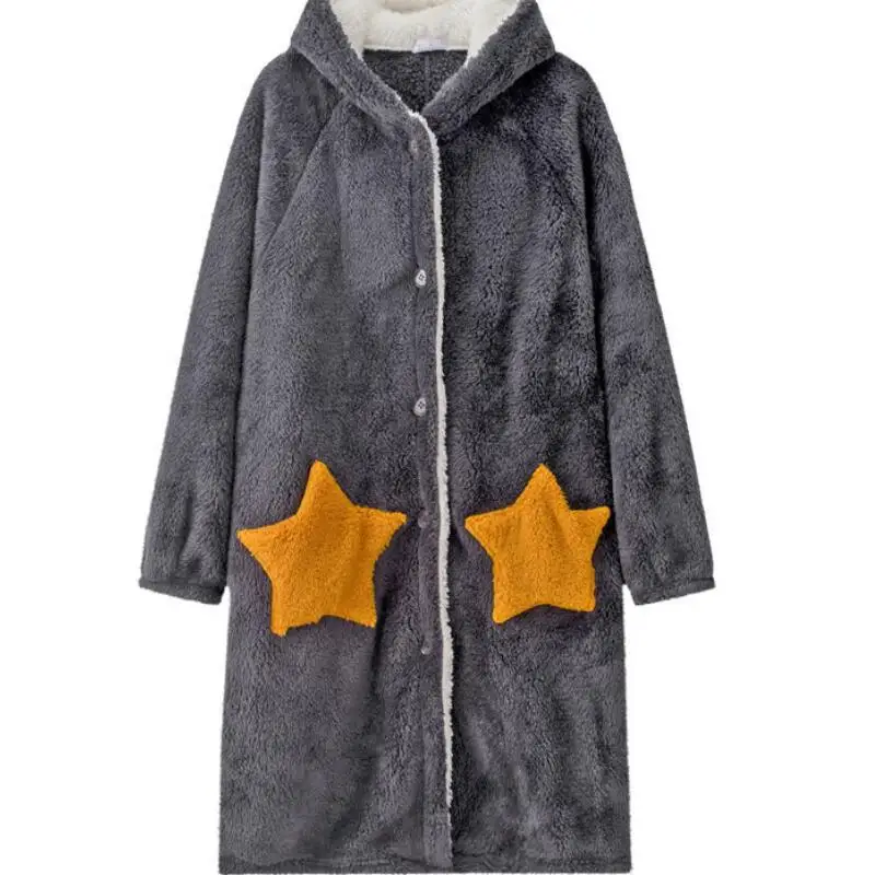 Winter-Blanket-with-Sleeve-Hooded-Hoodie-Women-Long-Sweatshirt-Female-Indoor-Pajama-Cardigan-Fleece-Jacket-Fannel. (2)