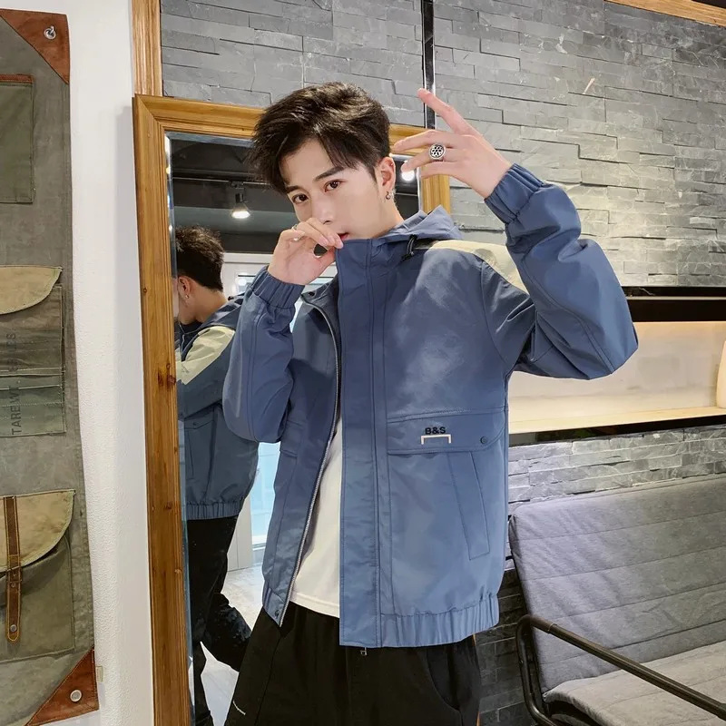 

Tooling Jacket Men 2020 New Style Korean-style Trend Teenager Students Coat Men'S Wear Spring And Autumn on Clothes