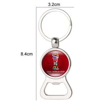 

Keychain Bottle Opener Flag Printed Football Pattern Key Rings Holder Soccer Fans Souvenir
