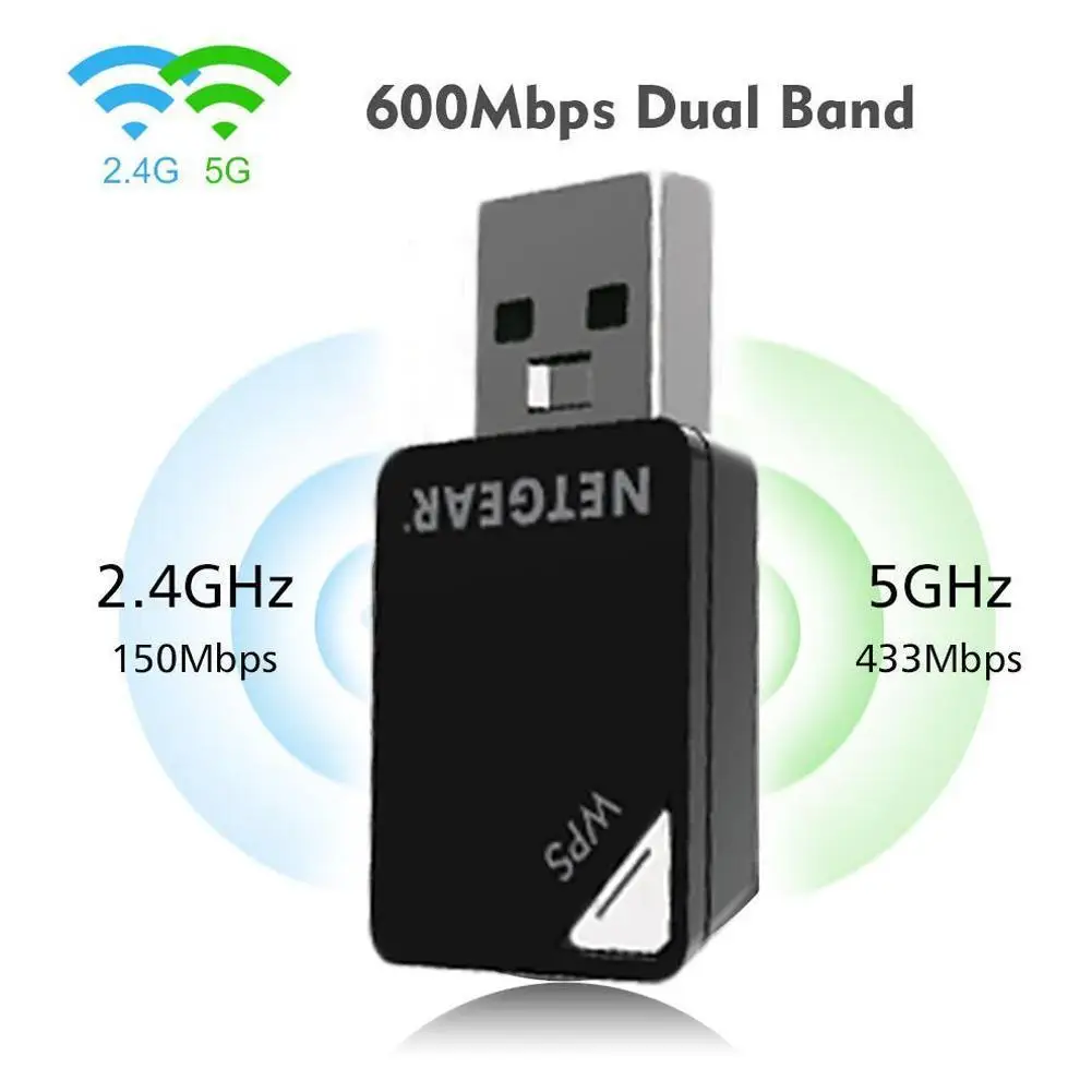 2 4G/5G ключ-заглушка WLAN для NetGear A6100 мини двухдиапазонный LAN wifi 433 Мбит/с AC600 USB порт