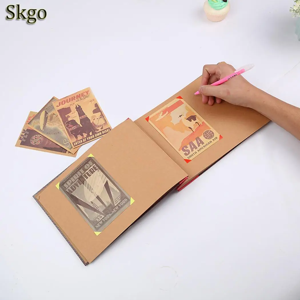 Альбом в стиле ретро для скрапбукинга на шнуровке DIY Фотоальбом 40 подарочная паста типа как показано на картинке принты