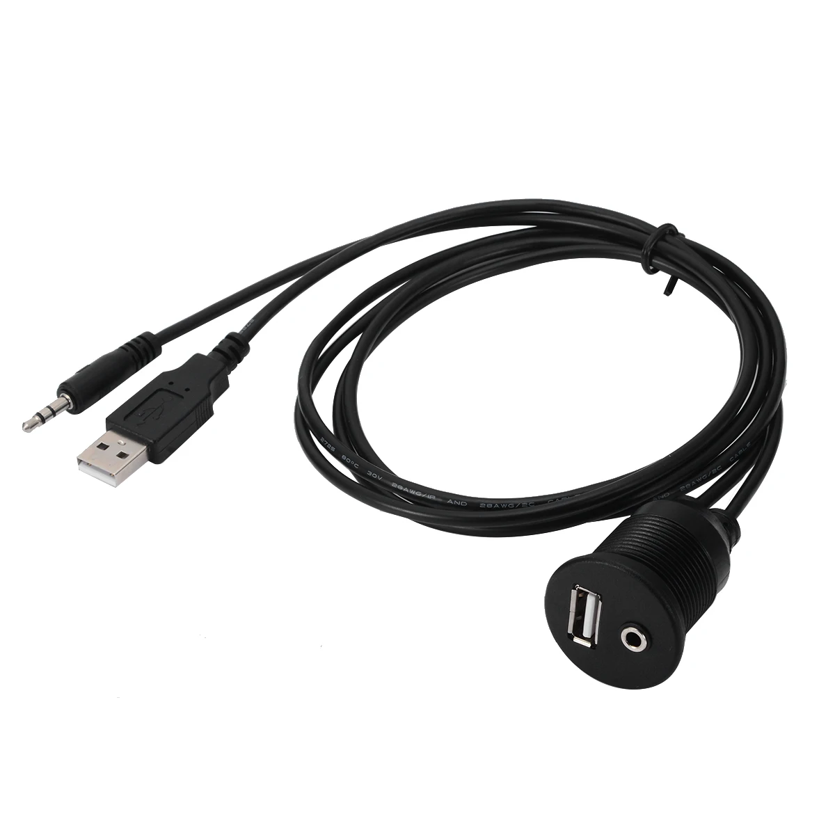 1 м Панель скрытого монтажа приборной панели автомобиля USB 2,0 3,5 мм AUX RCA Удлинительный кабель заподлицо штекер-Женский кабель автомобильный Стайлинг приборной панели