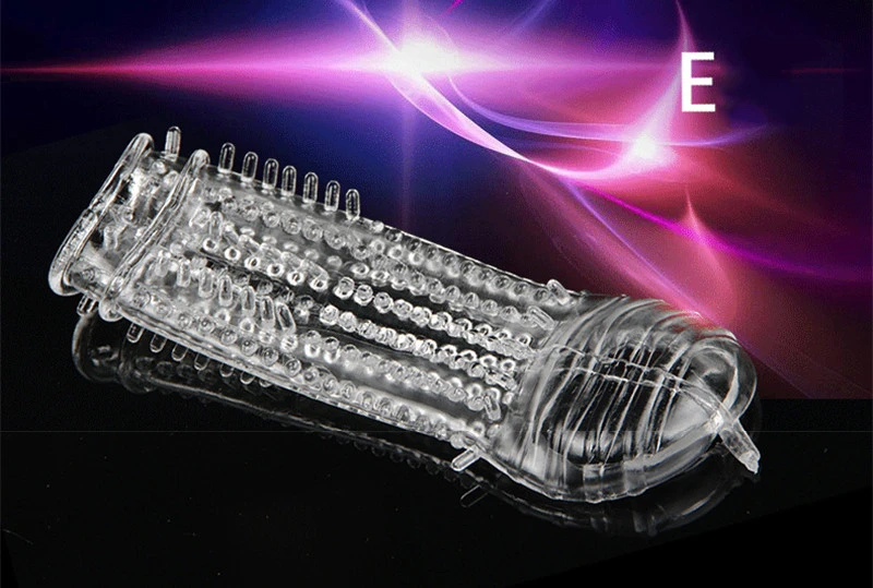 Silicone Reusable Condoms Time Delay Crystal Penis Rings Male Penis Extension Sleeves Cock Rings Adult Sex Toys for Men 5 Types16