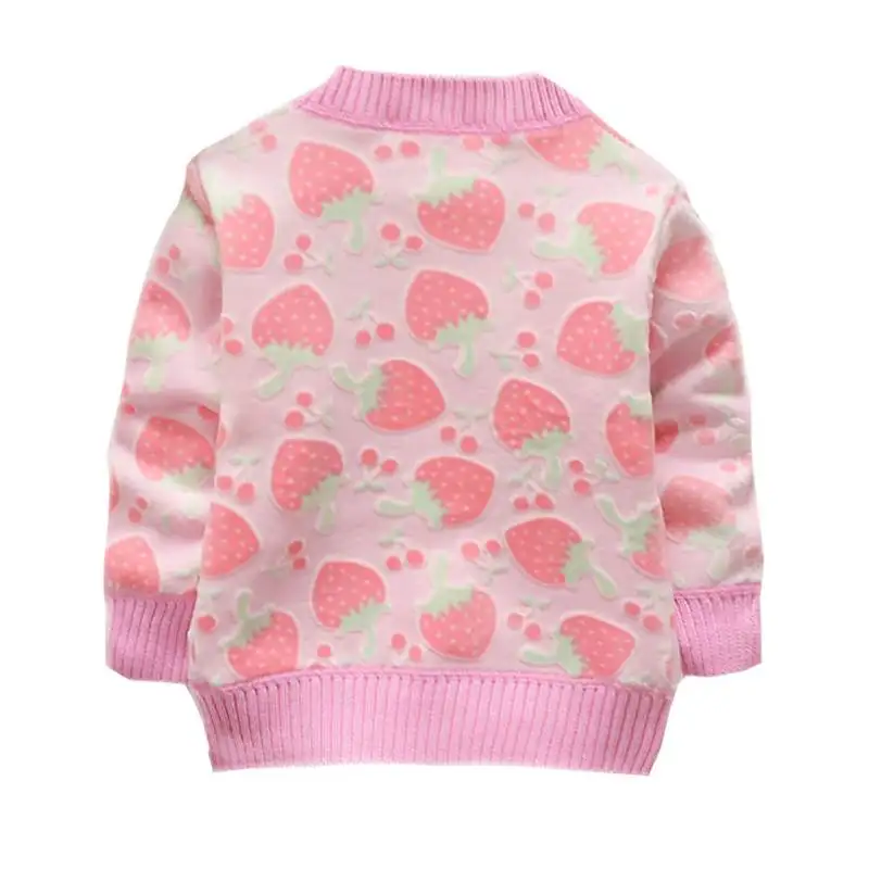 Осенний свитер для маленьких девочек, зимние теплые хлопковые топы, вязаный кардиган ручной работы, свитер, пальто для маленьких девочек 13-36 месяцев