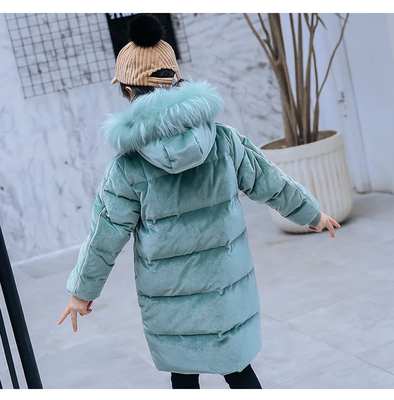 Пуховик для девочки От 5 до 14 лет Детское Утепленное зимнее пальто для девочки Winterjas Meisjes Kurtka Zimowa Dziewczynka
