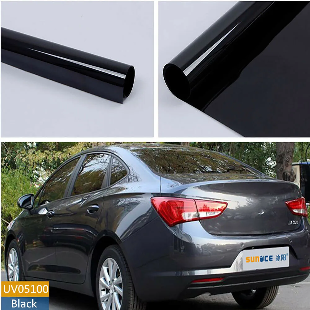 Original SUNICE 50*300cm Car Window Tint 5%vlt 100% UV Protector Dark Black Nano Ceramic Film for Auto Sunshade Vinyl | Автомобили и