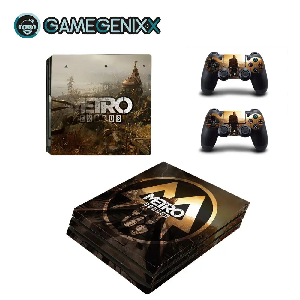 GAMEGENIXX виток винилопласта с наклейкой для консоли PS4 Pro и 2 контроллера-Metro - Цвет: Metro