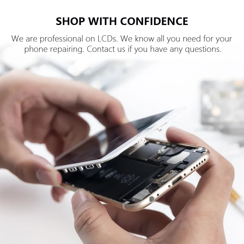 AAAA +++ level LCD display for iPhone 6sPlus 'touchscreen digitizer assembly. No dead angle pixels + tempered glass + tools +