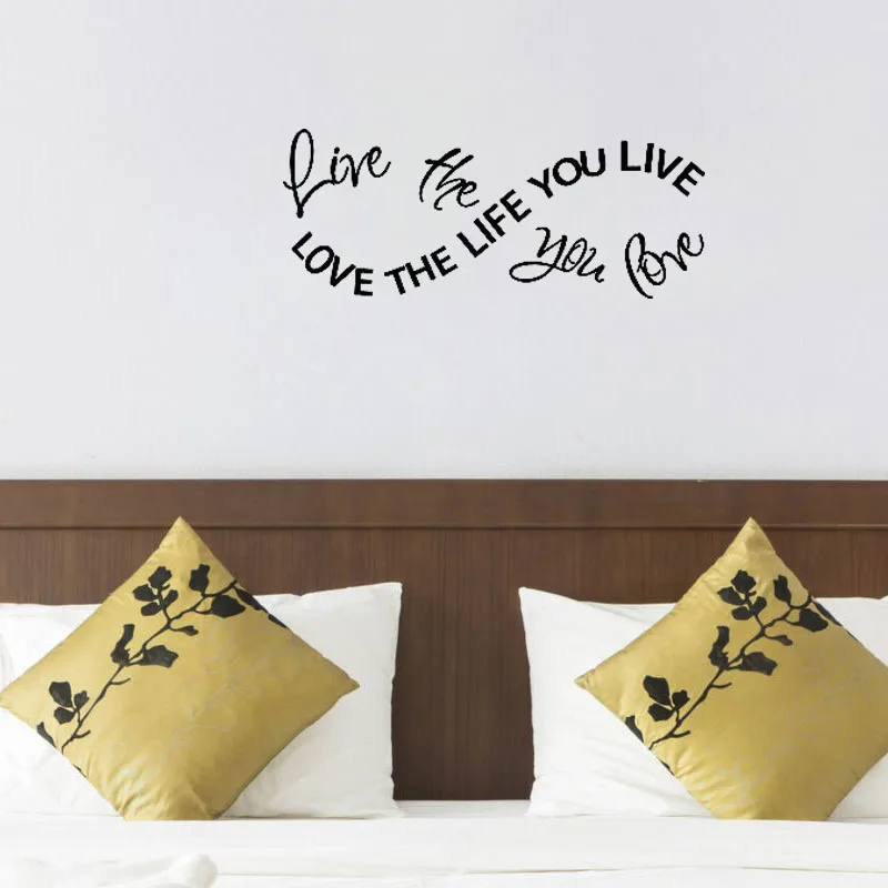 

WJWY Love The Life You Live Vinyl Wall Stickers Living Room Bedroom Home Decor Wall Art Murals Wallpaper Poster