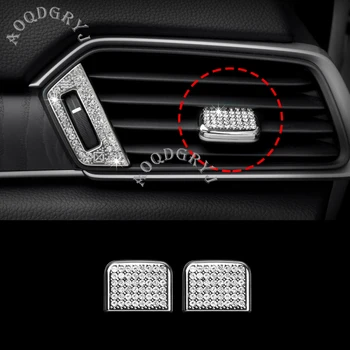 

Crystal Metal Front Left&Right Air Vent Outlet Tab Clip cover trim 2pcs For Honda Accord 2018-2020 Car styling