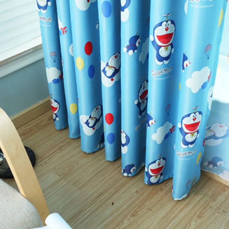 Doraemon, Мультяшные занавески для детской комнаты, синие затемненные занавески для детской комнаты с милым принтом, занавески для детской комнаты hm065#40