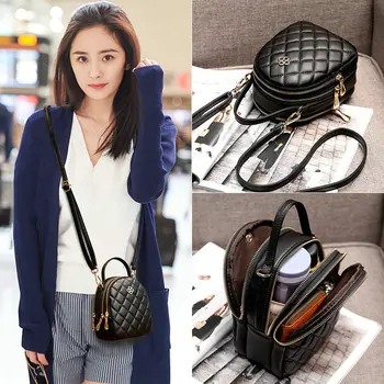 

2020 New Female Mini Backpack Korean Diamond Lattice Version Of All-match Schoolbag Rhombus Small Bag Tide Mini Bags