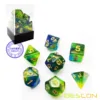 Bescon New Moonstone Dice Azure Stone, Polyhedral Dice Set of 7 5