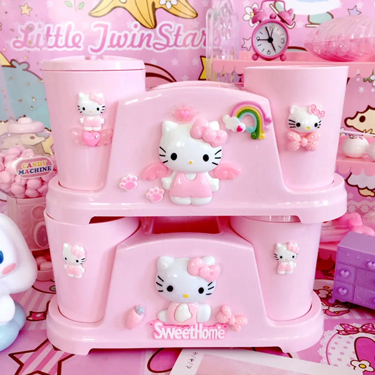 KT Cat мультяшная парная зубная щетка стаканчик стаканчики hello kitty кружки для зубной щетки полоскание для рта в форме пластика в набор аксессуаров для ванной комнаты розовый