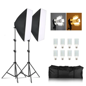 

Photography Softbox Lighting Kit Pulsed Light for Photo Studio 8 X 20W Corn LED Bulbs 2X Light Stand Camera & Photo Accessories