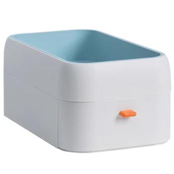 

Drawer Office Bedside Double Layer Large Capacity Study Space Saving PP Rectangle Superimposable Shelf Desktop Storage Case