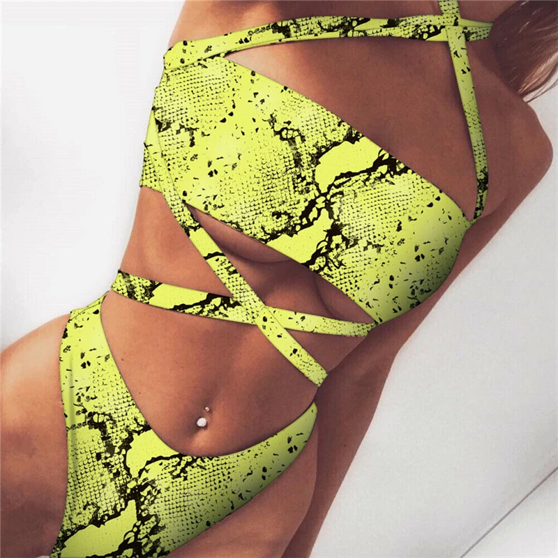 

Womens Swim Wear Leopard Sexy Print Bikini Set Women Bandage Swimwear High Waist Swimsuit Bathing Suit Two Piece Swimming Suit