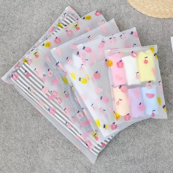 

1PC Fruit Pattern Clear Plastic Storage Bag Ziplock Travel Bags Zip Lock Valve Slide Seal Packing Pouch For Cosmetic Clothing