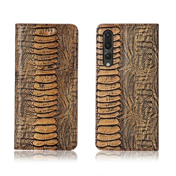 

Ostrich foot pattern genuine leahther phone bag for Huawei P20 Pro magnetic phone case for Huawei P20/Huawei P20 Lite flip cover