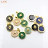 Bee Lion Round Gems stone Pendants Gold-Plated amethysts Rose Quartzs Lapis Amazonite Black Onyx Agates Coin Charms For Jewelry ► Photo 1/6