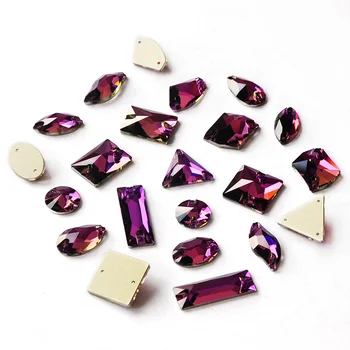 

CTPA3bI Amethyst Rhinestone Strass Glass Glitter Handicraft Accessories Stones Flatback Crystals For Needlework Clothes Bags