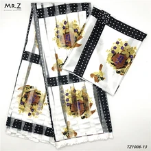 Mr. Z Лидер продаж Gahna Стиль атласная шелковая ткань с органзы ленты Африканский Воск дизайн 4+ 2 ярдов/комплект