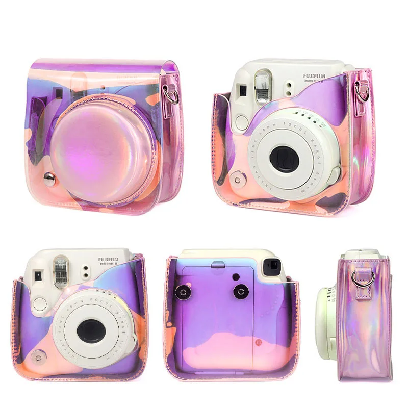3 дюймов 96 карманов мини Fuji альбом для фотоаппарата Instax фотоальбом для Instant Polaroid с Fujifilm Instax Mini8/9 чехол для камеры сумка Защитная крышка - Цвет: Transparent pink