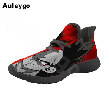 

Aulaygo Kids Sneakers Breathable Mesh Children Shoes Cool Anime Dragon Ball Z Pattern Flying Woven Boys Sport Girl Trainer Flats