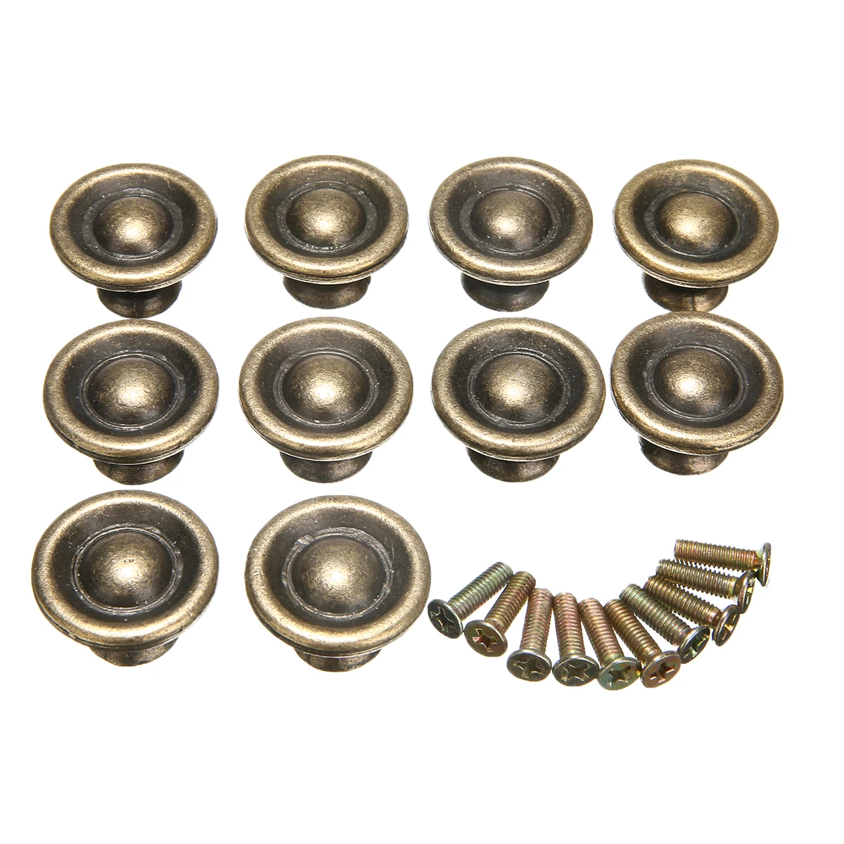 10pcs Furniture Knobs Antique Brass Handles Cupboard Wardrobe  Doors Cabinet Drawers Cabinet Hardware Knobs